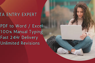do fast and accurate data entry ,typing and excel work