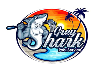 design high quality grey shark logo for your company