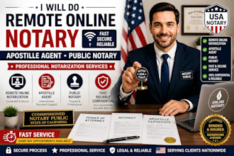 do remote online notary, apostile agent, public notary and notarization services