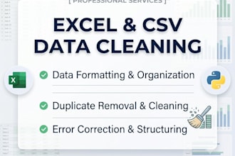 clean, format, and organize your excel or csv data