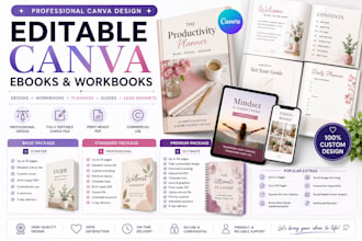 design editable canva ebook, workbook, pdf lead magnet, canva ebook and workbook