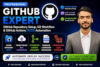 set up github repository, git workflow and github actions ci cd
