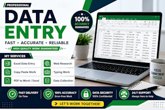do fast and accurate data entry, typing, copy paste and PDF