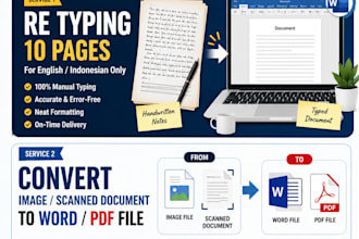 do typing job or retype scanned documents