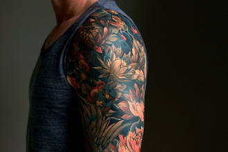 draw a attractive tattoo sleeve art