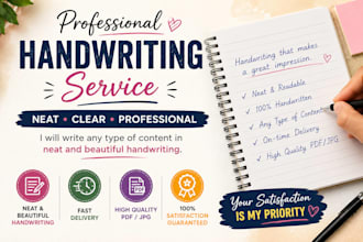 write your text in neat and beautiful handwriting