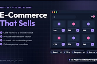build a modern react ecommerce website with vite and responsive design