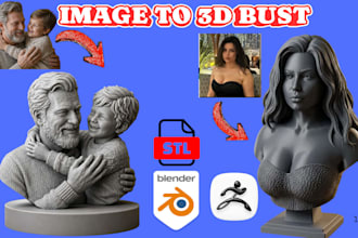 turn photo to 3d bust image to 3d model sculpt 3d head bust for printing