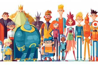 draw a vector 2d character, cartoon character