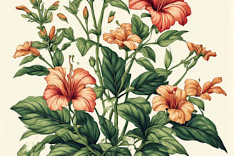 design elegant botanical illustrations for your prints