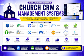 set up church CRM member database attendance giving system automation