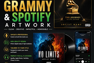 design or redesign a professional grammy and spotify artwork