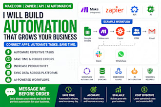 build make com, zapier, API and ai automation workflows