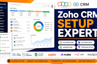 do zoho CRM automation, zoho one setup and integration expert