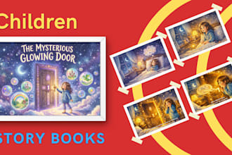illustrate a custom children storybook PDF or flip book