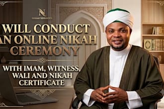 conduct an online nikah ceremony with imam, witness, wali and nikah certificate