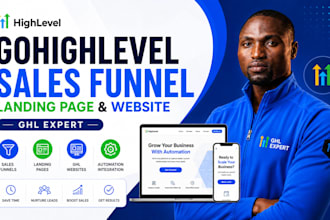build gohighlevel sales funnel landing page and gohighlevel website ghl expert