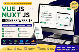 develop a modern business website using vue js and nuxt js