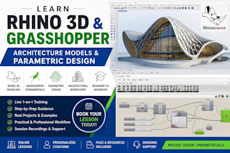 teach you rhinoceros 3d grasshopper architecture models and parametric design