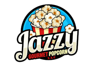design gourmet popcorn logo with fastest delivery