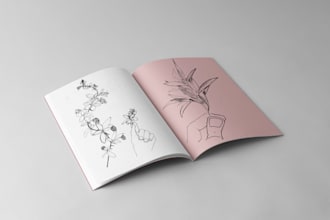 illustrate botanical line art for your book or magazine