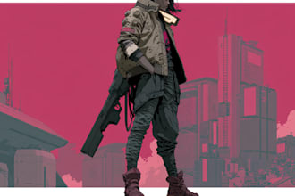 do illustration cyberpunk style