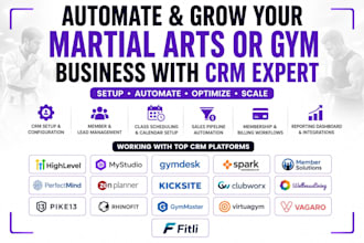 set up gym CRM, martial arts CRM, fitness studio CRM and automate your business