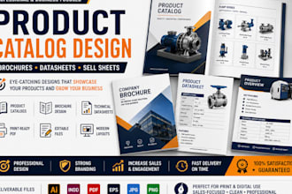 design a professional product catalog, brochure and datasheet