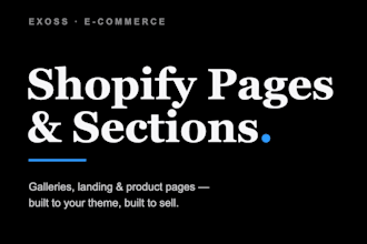 build custom shopify pages, sections and landing pages