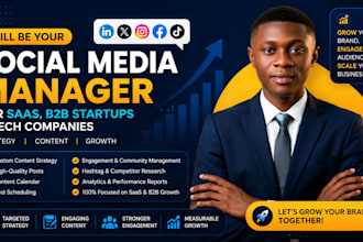 be your social media manager for saas, b2b startups, and tech companies