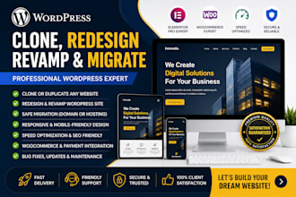 design, redesign website, copy clone wordpress website using elementor