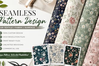 design hand drawn seamless surface pattern for textile and fabric
