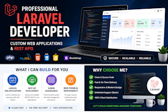 develop a custom laravel web application or rest API