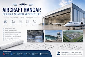 design aircraft hanger plan avaiation architecture , airport terminal