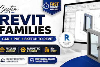 create parametric revit families and convert cad or PDF to bim models