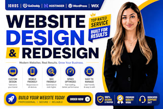 design or redesign wordpress wix godaddy ionos or hostinger wordpress website