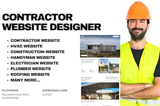 design construction website, hvac website, contractor website, handyman website