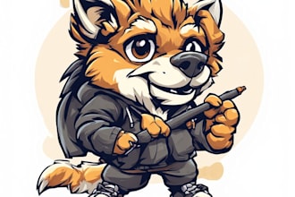 design cartoon animal, pet mascot business
