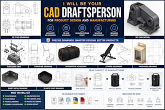 be your cad draftsperson for product design and manufacturing