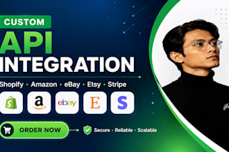 build custom API integration for shopify, amazon, ebay, etsy stripe and rest API
