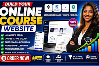 build learnworlds, kajabi, thinkific, teachable online course lms website