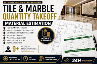 prepare tile and marble boq with material estimation