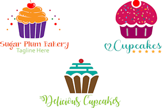 design logo for cupcakes, restaurant, bakery, cookies, cafe