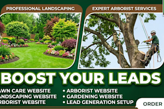design lawn care website landscaping, arborist website gardening,lawn care leads