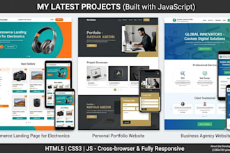 build responsive HTML CSS javascript websites