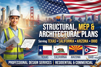 design structural, mep and architectural plans in texas, california, arizona, oh