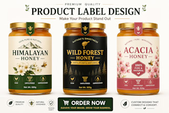 design eye catching food and beverage product label and packaging design