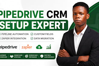 pipedrive crm expert pipeline automation custom field zapier, data integration