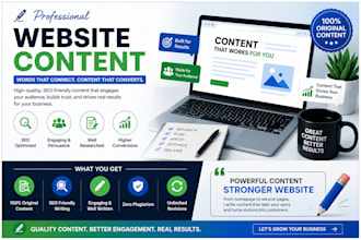 write website content, landing pages and about us pages