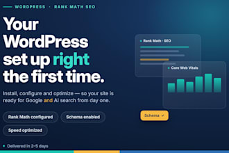 set up wordpress with rank math SEO fully optimized